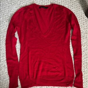 The Limited Red V-Neck Sweater Classic Knit